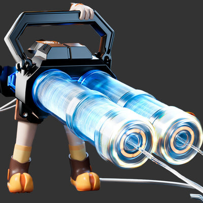 Piston Buddy™High speed shooting dual muzzle Gatling water gun backpack (muzzle LED)
