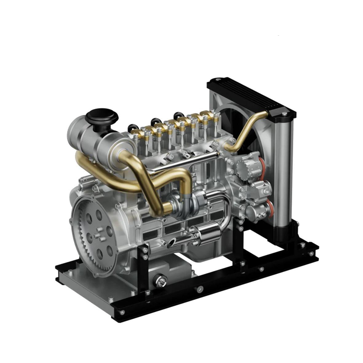 Piston Buddy TECHING Workable Mini Diesel 4-cylinder Engine Metal Model DIY Kits
