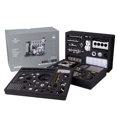 Piston Buddy TECHING Workable Mini Diesel 4-cylinder Engine Metal Model DIY Kits