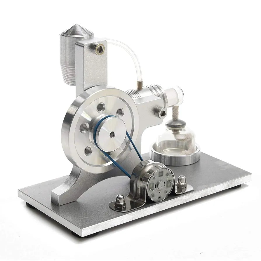 PISTON BUDDY Air Stirling Motor Power Generator Alpha Engine Model Educational Physics Experiment Kit (A)