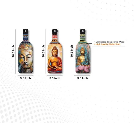 Artvibes Meditating Gautam Buddha Wooden Wall Hanging for Home Decor | Decoration Items for Livingroom | Art