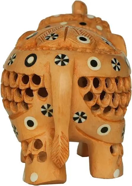Handcrafted Wooden Elephant (3 Inches): Exquisite Decor for Your Home or Office