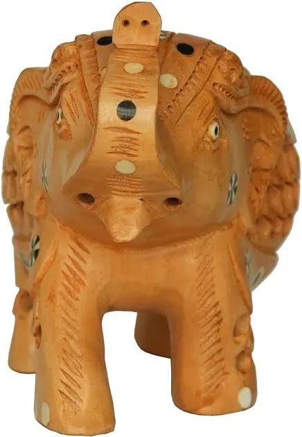 Handcrafted Wooden Elephant (3 Inches): Exquisite Decor for Your Home or Office