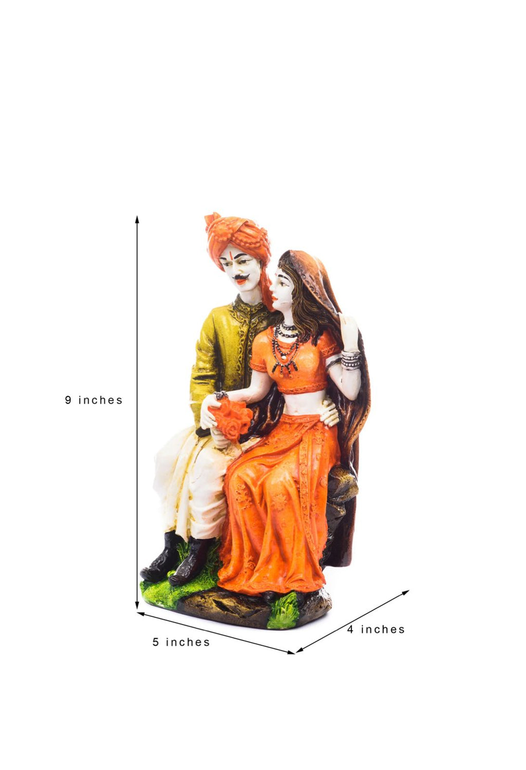 Polyresin Rajasthani Man And Women Statue Decorative Human Figurines Home Decor Showpiece