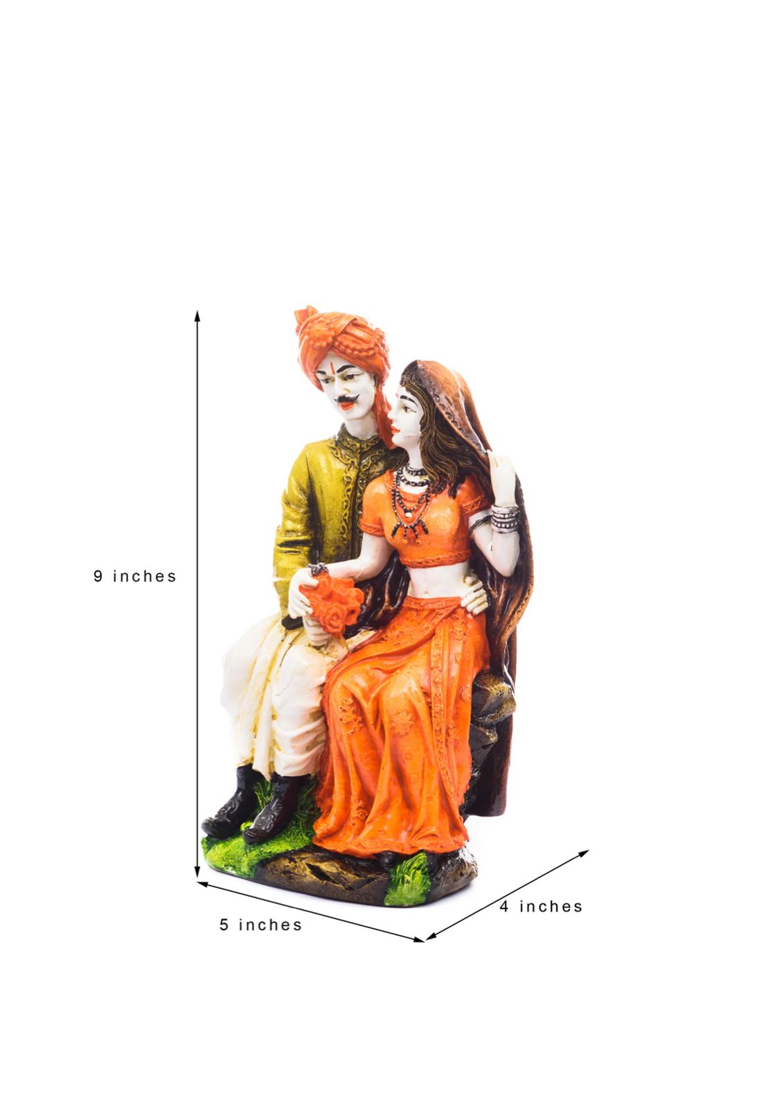 Polyresin Rajasthani Man And Women Statue Decorative Human Figurines Home Decor Showpiece