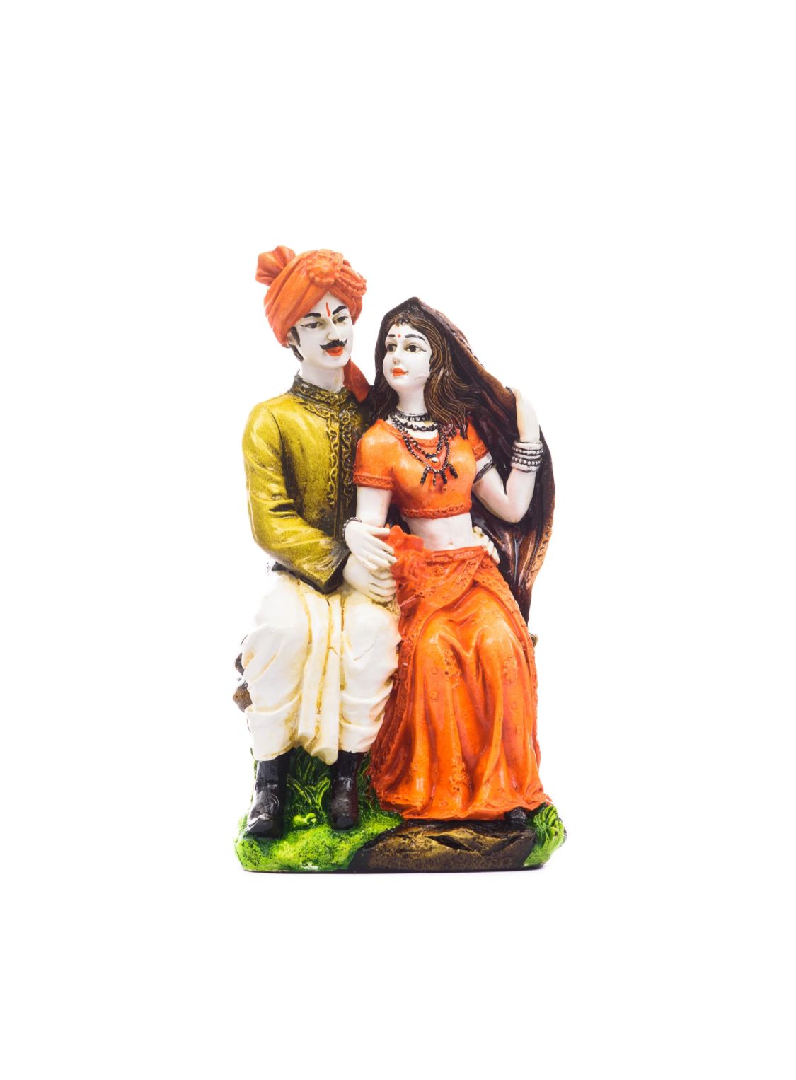 Polyresin Rajasthani Man And Women Statue Decorative Human Figurines Home Decor Showpiece