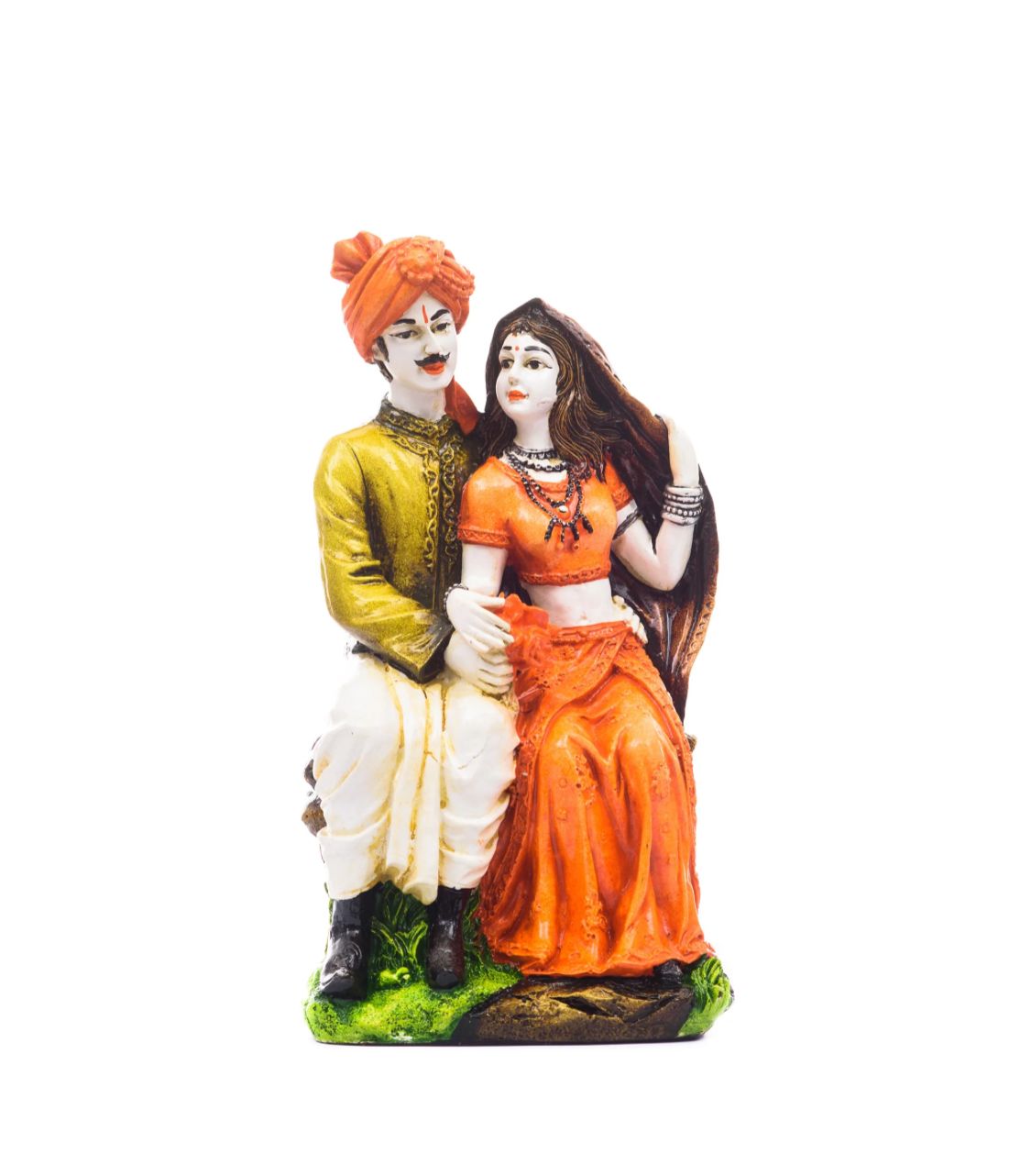 Polyresin Rajasthani Man And Women Statue Decorative Human Figurines Home Decor Showpiece